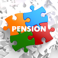 Image showing Pension on Multicolor Puzzle.