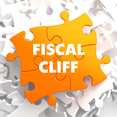 Image showing Fiscal Cliff on Orange Puzzle.