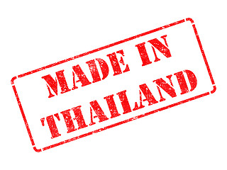 Image showing Made in Thailand - inscription on Red Rubber Stamp.