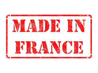 Image showing Made in France - inscription on Red Rubber Stamp.