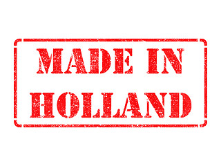 Image showing Made in Holland - inscription on Red Rubber Stamp.