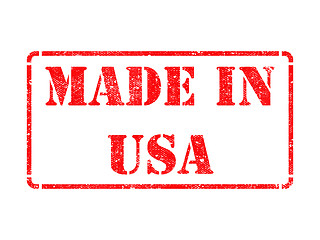 Image showing Made in USA - inscription on Red Rubber Stamp.