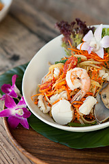 Image showing Thai Seafood Som Tum Salad