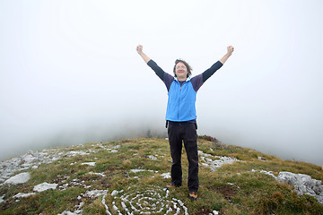 Image showing Man on mountain peak