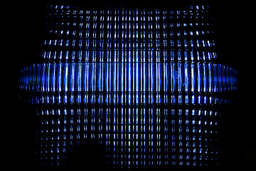 Image showing close up of blue faceted light