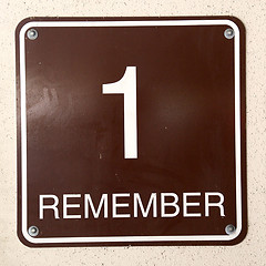 Image showing Sign 1 Remember