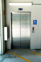 Image showing stainless steel elevator doors