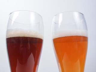 Image showing Two glasses of German beer