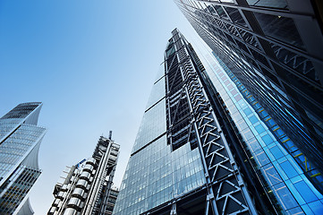 Image showing Modern office buildings from low angle view