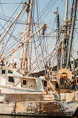 Image showing fishing boats in harbour