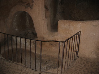 Image showing A underground wine pressing room