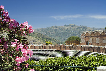 Image showing taormina greek-roman theater italy