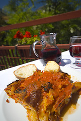 Image showing restaurant lasagna aormina italy
