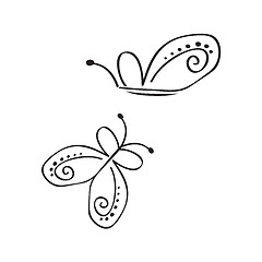 Image showing collection of stylized butterfly