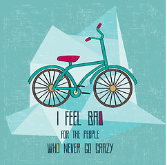 Image showing  hipster bicycle illustration