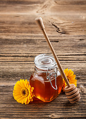 Image showing Honey with wood stick