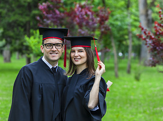 Image showing Portrait of a Couple in the Graduation Day