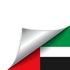 Image showing Emirates Country Flag Turning Page