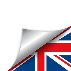 Image showing United Kingdom Country Flag Turning Page