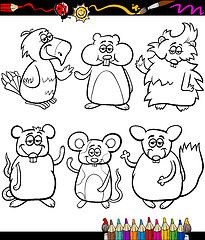 Image showing cute pets cartoon coloring book