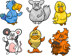 Image showing cute pets set cartoon illustration