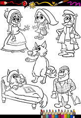 Image showing little red riding hood coloring book