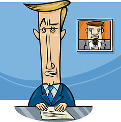 Image showing broadcaster on television cartoon