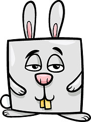 Image showing square rabbit cartoon illustration