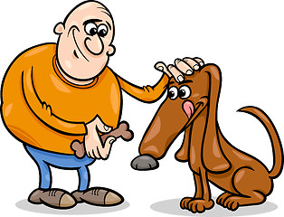 Image showing man and dog cartoon illustration