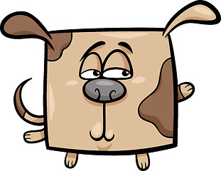 Image showing square dog cartoon illustration