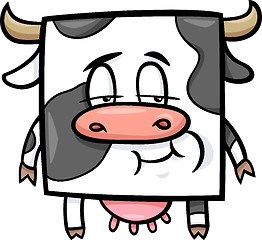 Image showing square cow cartoon illustration
