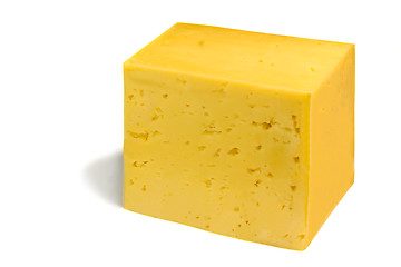 Image showing Big piece of cheese on a white background.