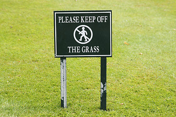 Image showing please keep off the grass sign taken in england july 2007