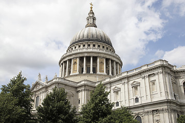 Image showing the dome of st paul's cathedral from cannon street london englan