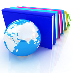 Image showing colorful books and Earth