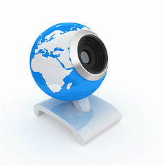 Image showing Web-cam for earth. Global on line concept