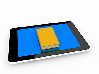 Image showing tablet pc and book