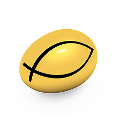 Image showing Gold egg with a symbol of Christianity 