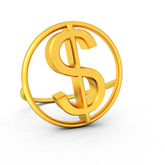 Image showing 3d text gold dollar icon