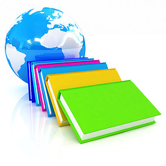 Image showing colorful books and Earth