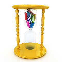 Image showing 3d hourglass with the books inside