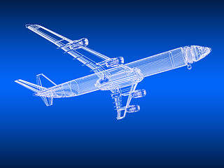 Image showing 3d model Flying airplane