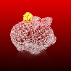 Image showing 3d model piggy bank