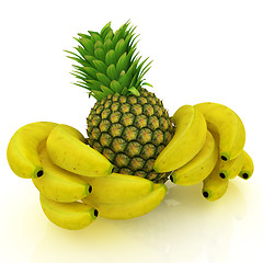 Image showing pineapple and bananas