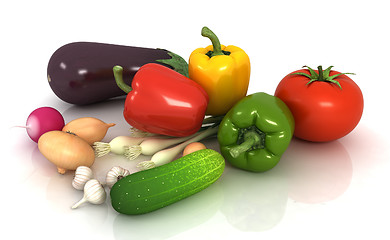 Image showing fresh vegetables with green leaves