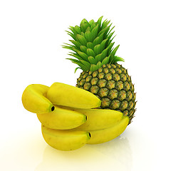 Image showing pineapple and bananas