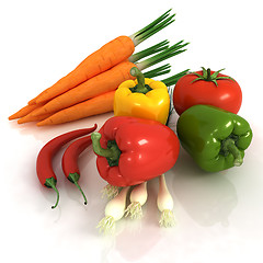 Image showing fresh vegetables with green leaves