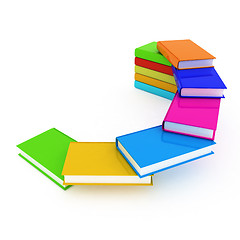 Image showing colorful real books