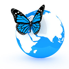 Image showing Earth and butterfly