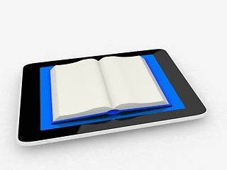 Image showing tablet pc and opened book